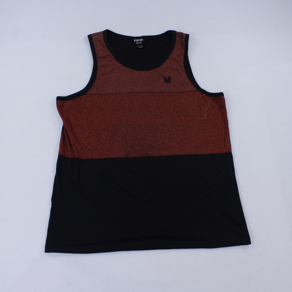 Zoo York Tank Top Men Medium M Black Burgundy Colorblock Skater Graphic Gym